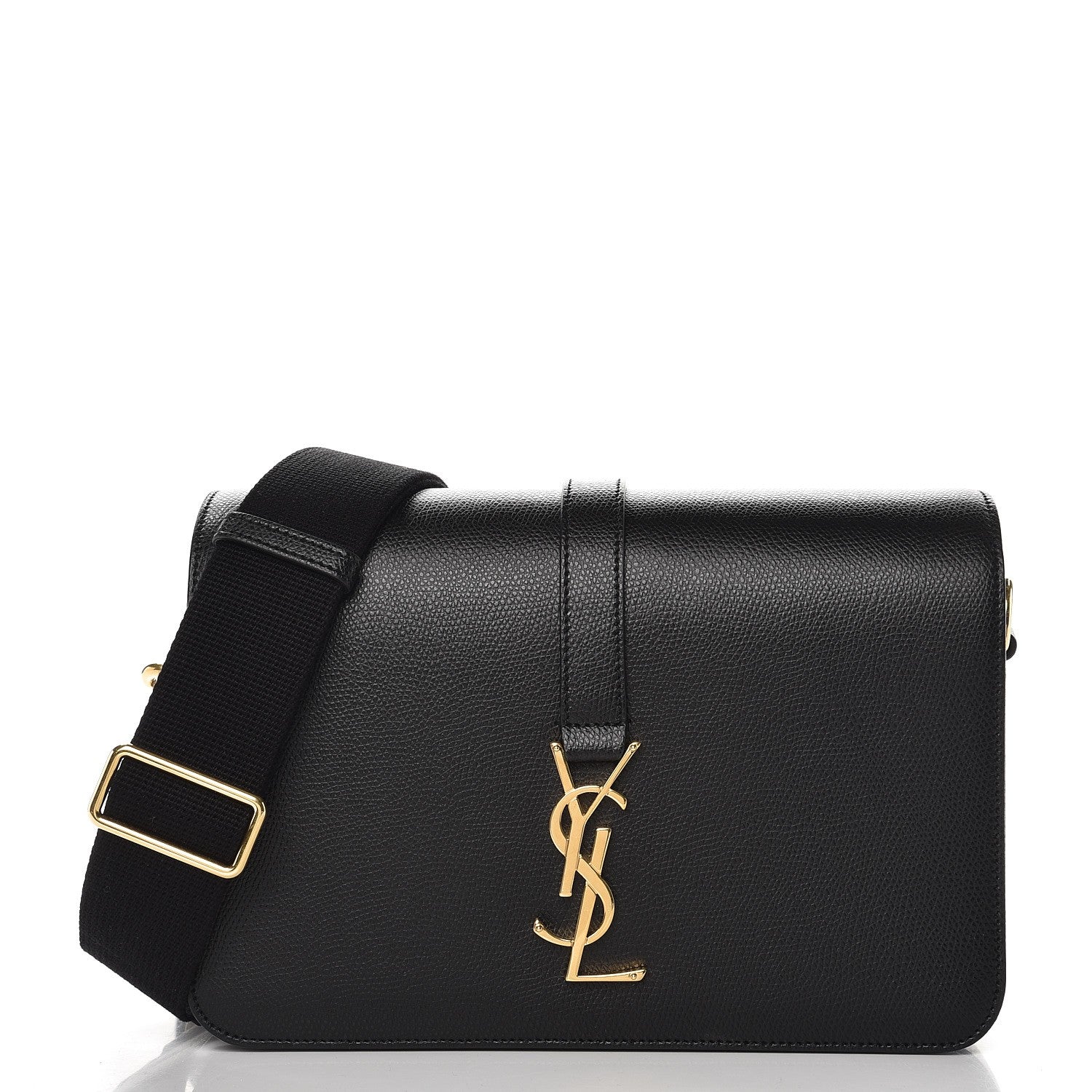 Saint Laurent Textured Calfskin Medium Classic Monogram Universite Bag Black 4 of 9