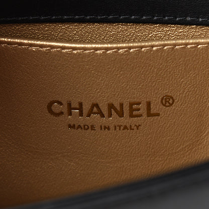 Chanel Crocodile Python Calfskin Embossed Small Boy Flap Black Gold 5 of 13