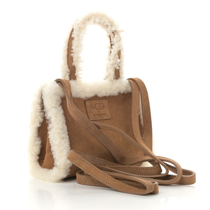 Telfar X UGG Suede Shearling Small Shopping Bag Chestnut 2 of 7