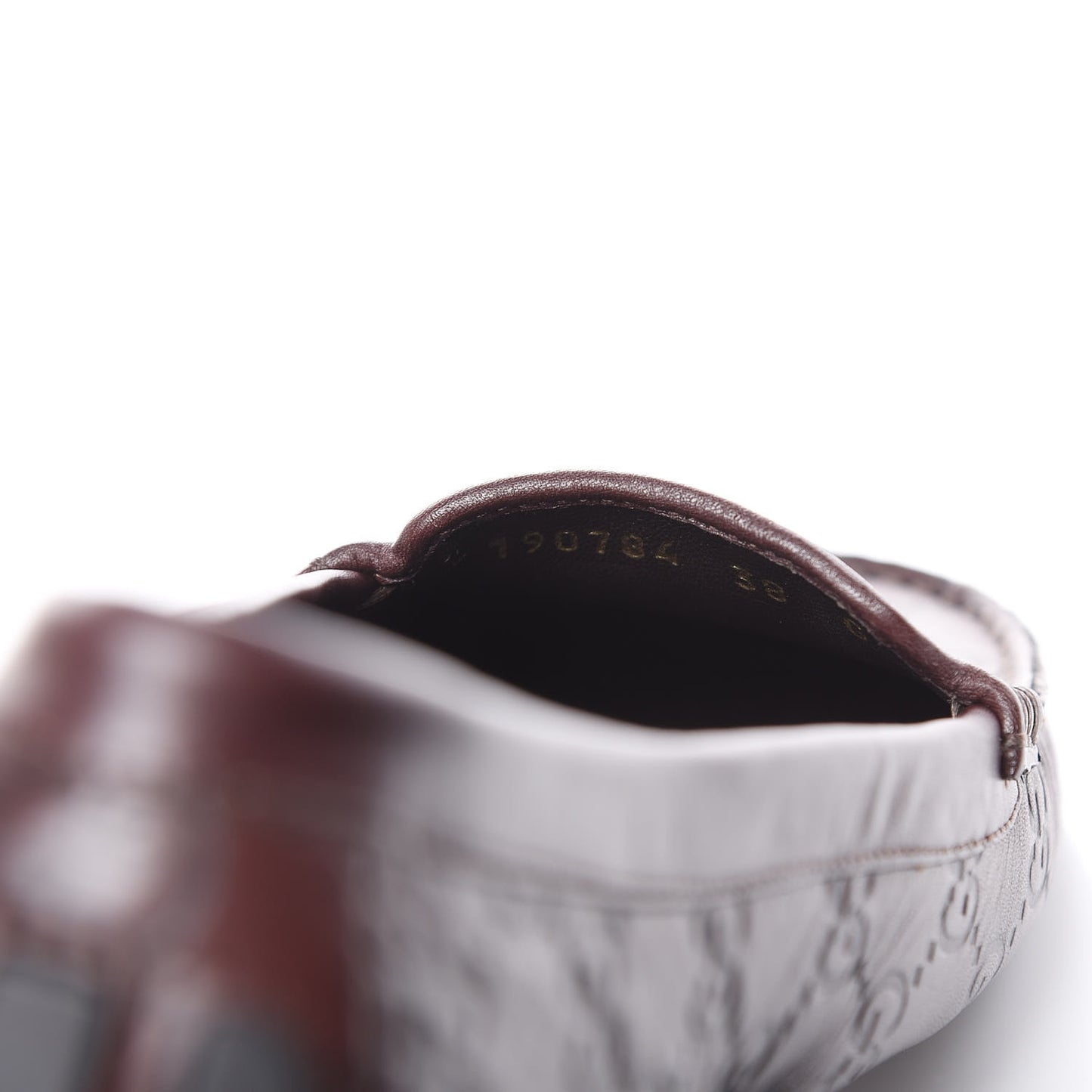 Soft Guccissima Womens Driver Loafers 38 Chocolate