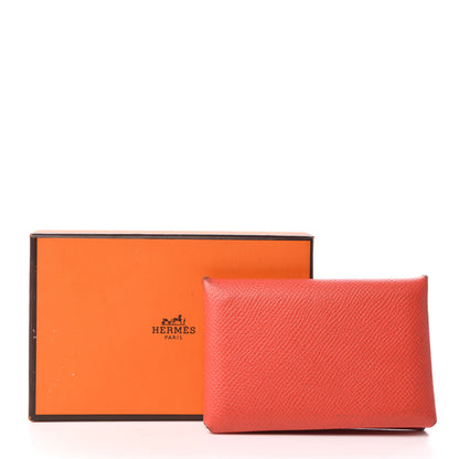 Hermes Epsom Calvi Card Case Rose Jaipur 6 of 6