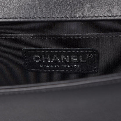 Chanel Calfskin Chevron Quilted Medium Boy Flap Black 6 of 15