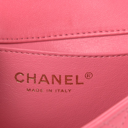 Chanel Lambskin Quilted Extra Mini V For Victory Flap Pink 5 of 12