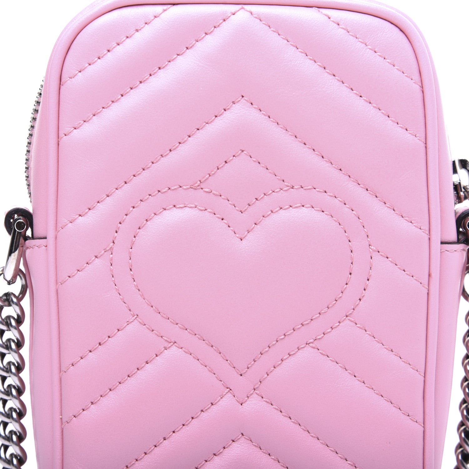 Gucci Calfskin Matelasse Mini GG Marmont Crossbody Bag Wild Rose 11 of 13