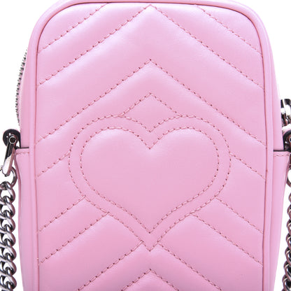 Gucci Calfskin Matelasse Mini GG Marmont Crossbody Bag Wild Rose 11 of 13