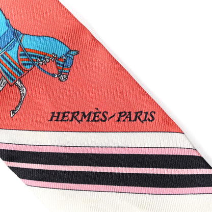Hermes Silk Couvertures Nouvelles Twilly White Vert Orange 5 of 5