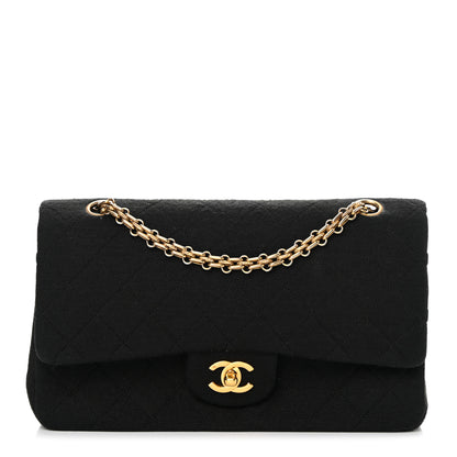 Chanel Jersey Quilted Small Double Flap Black 1 of 17