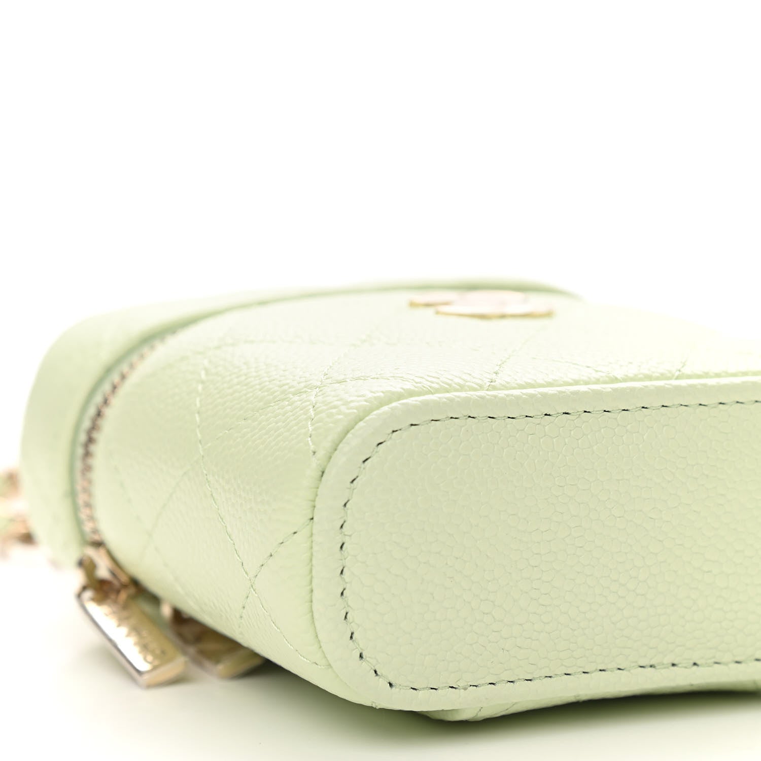 Chanel Caviar Quilted Small Handle With Care Vanity Case With Chain Light Green 9 of 11