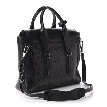 3.1 Phillip Lim 3.1 Turtle Embossed Medium Pashli Satchel Black 3 of 10