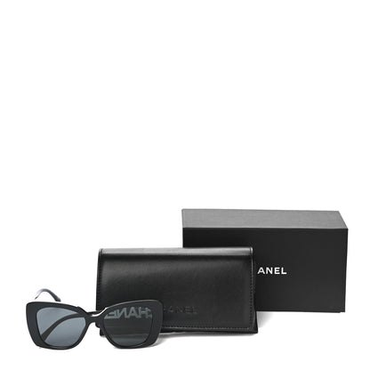 Chanel Acetate Strass Square Sunglasses 5422-B Black White 7 of 7