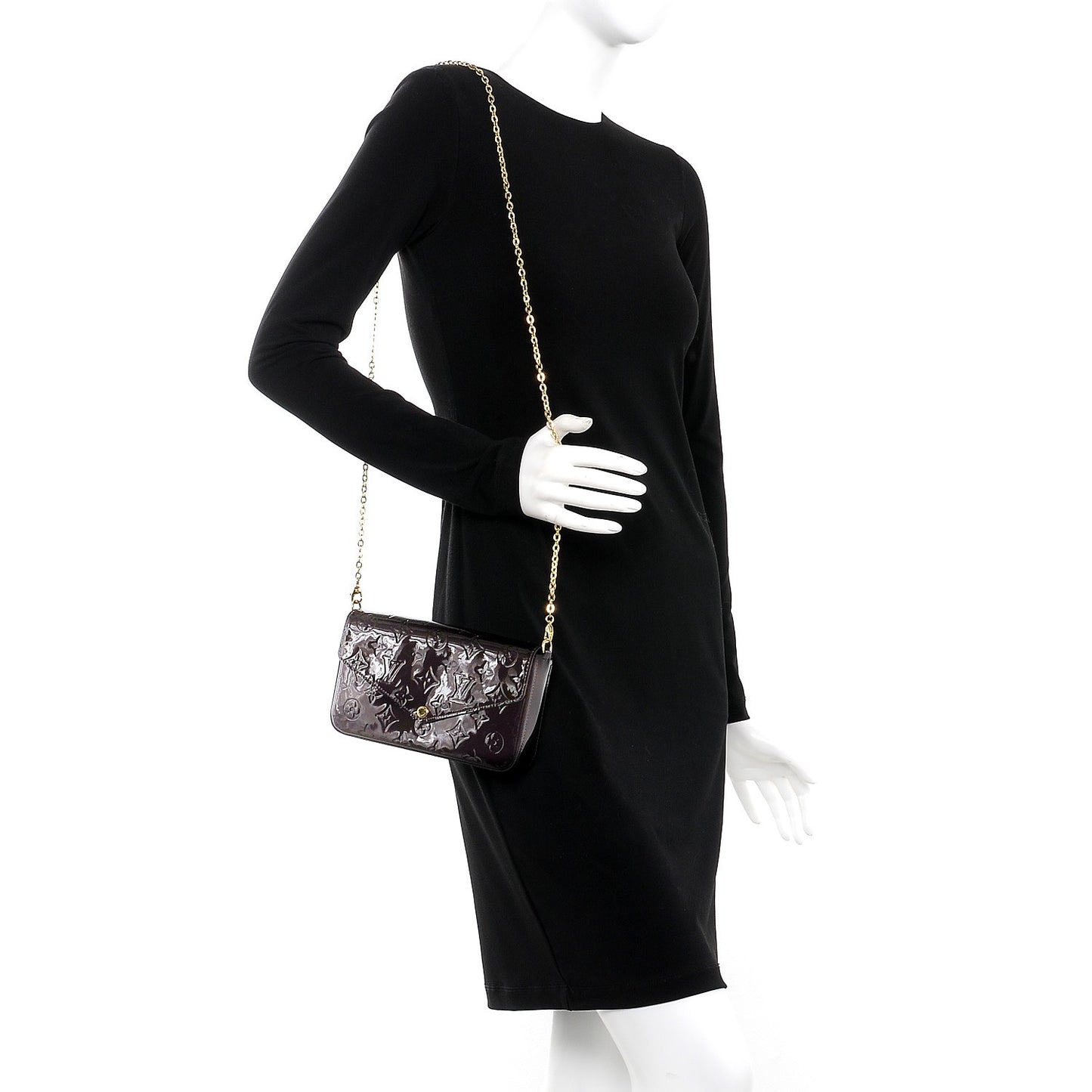 Vernis Pochette Felicie Chain Wallet Amarante