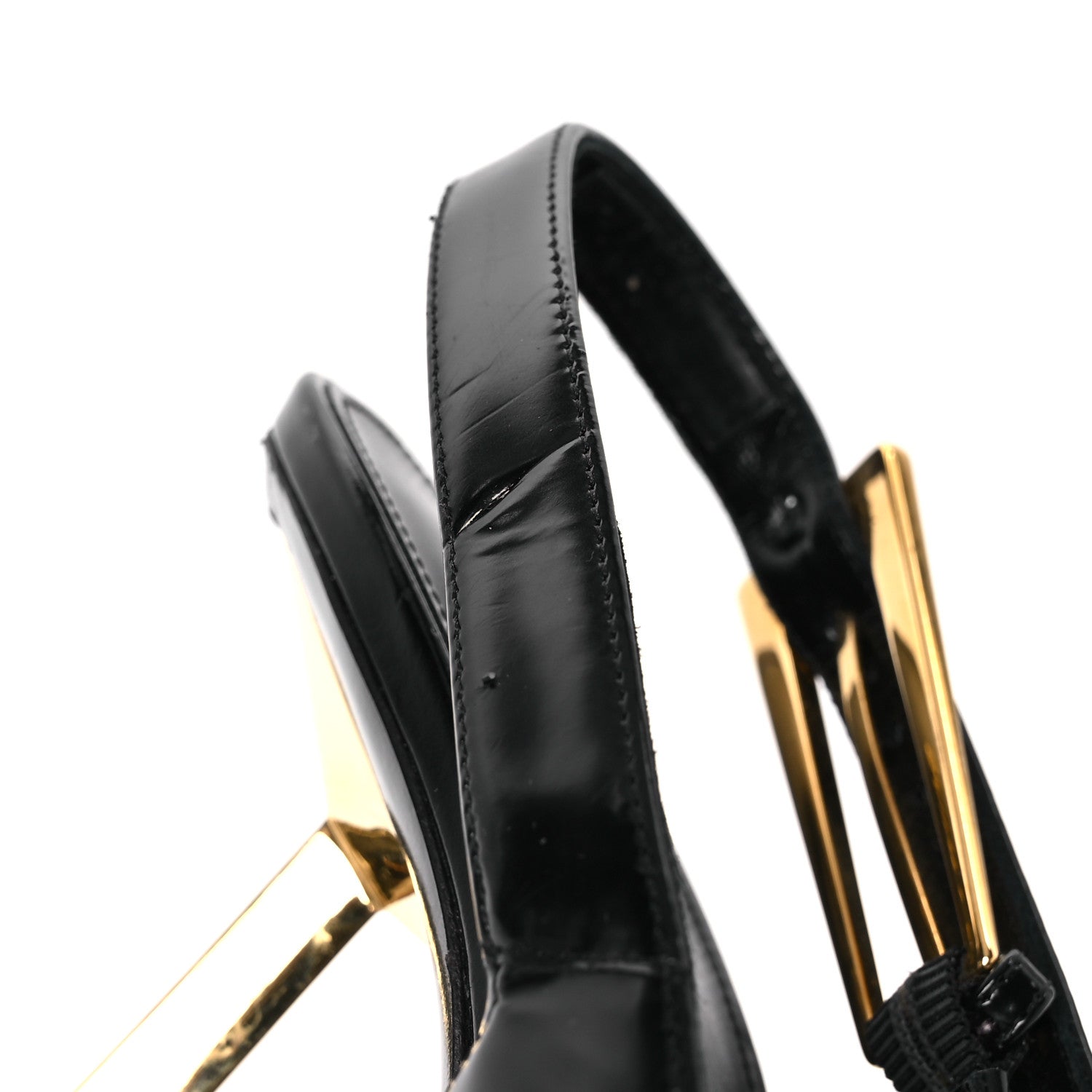Saint Laurent Glazed Calfskin Lee Slingback Pumps 41 Black 11 of 14