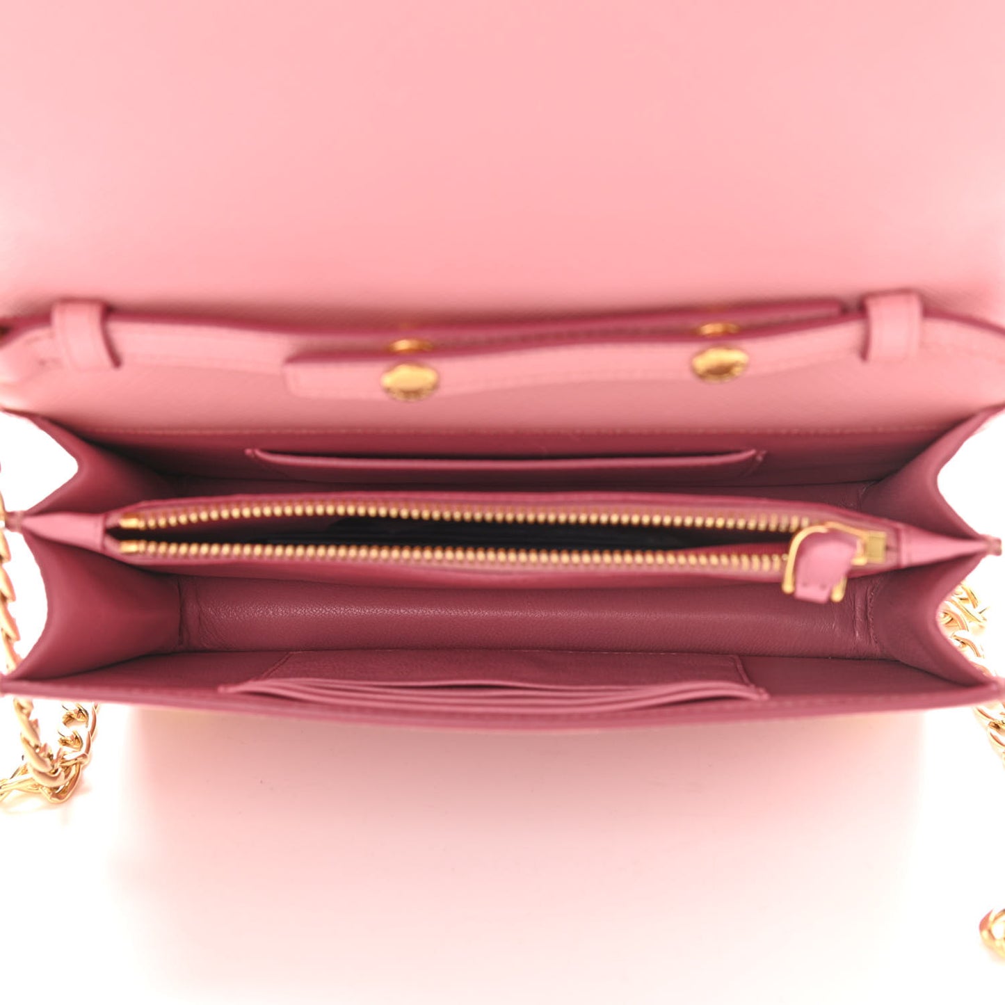 Saffiano Lux Chain Wallet Petalo