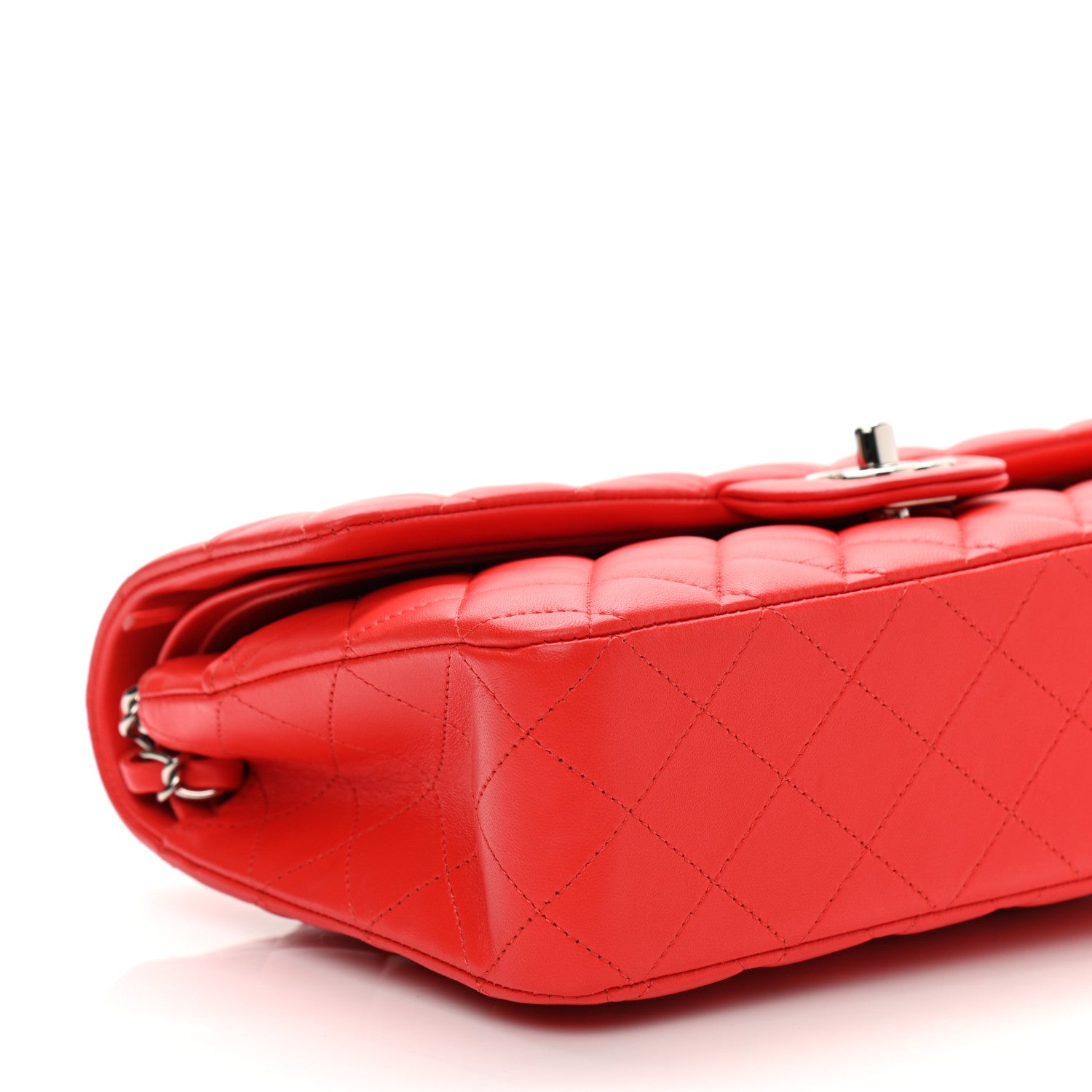 Chanel Lambskin Quilted Medium Double Flap Red 9 of 13