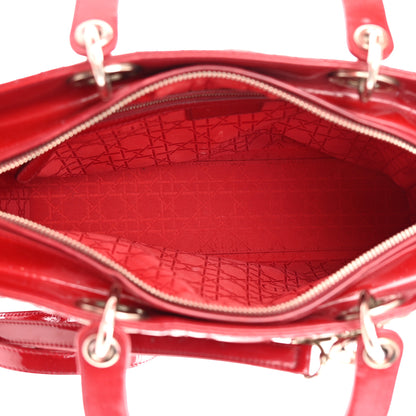 Christian Dior Patent Cannage Large Lady Dior Red 5 of 19
