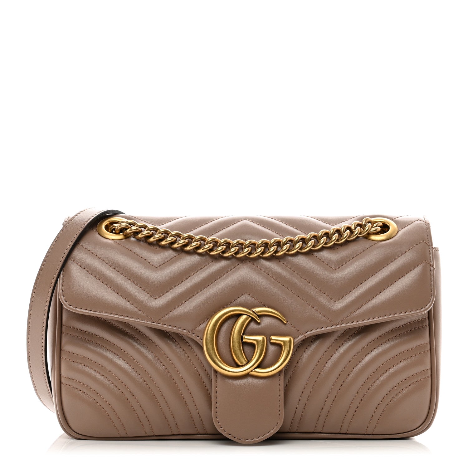Gucci Calfskin Matelasse Small GG Marmont Shoulder Bag Porcelain Rose 1 of 10