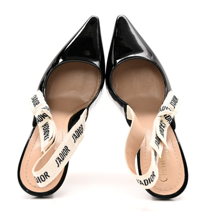 Christian Dior Patent Ribbon J'Adior Slingback 100mm Pumps 39 Black 2 of 13