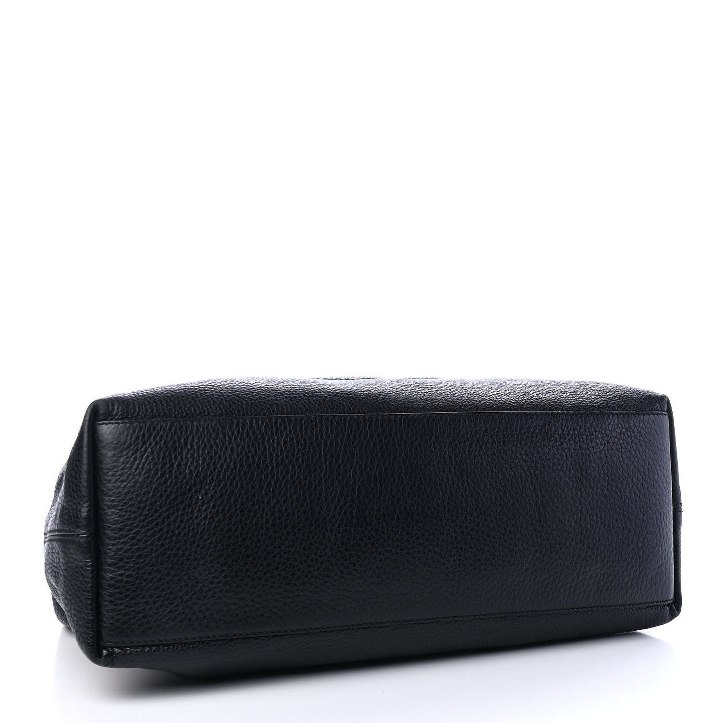 Pebbled Calfskin Medium Soho Chain Shoulder Bag Black