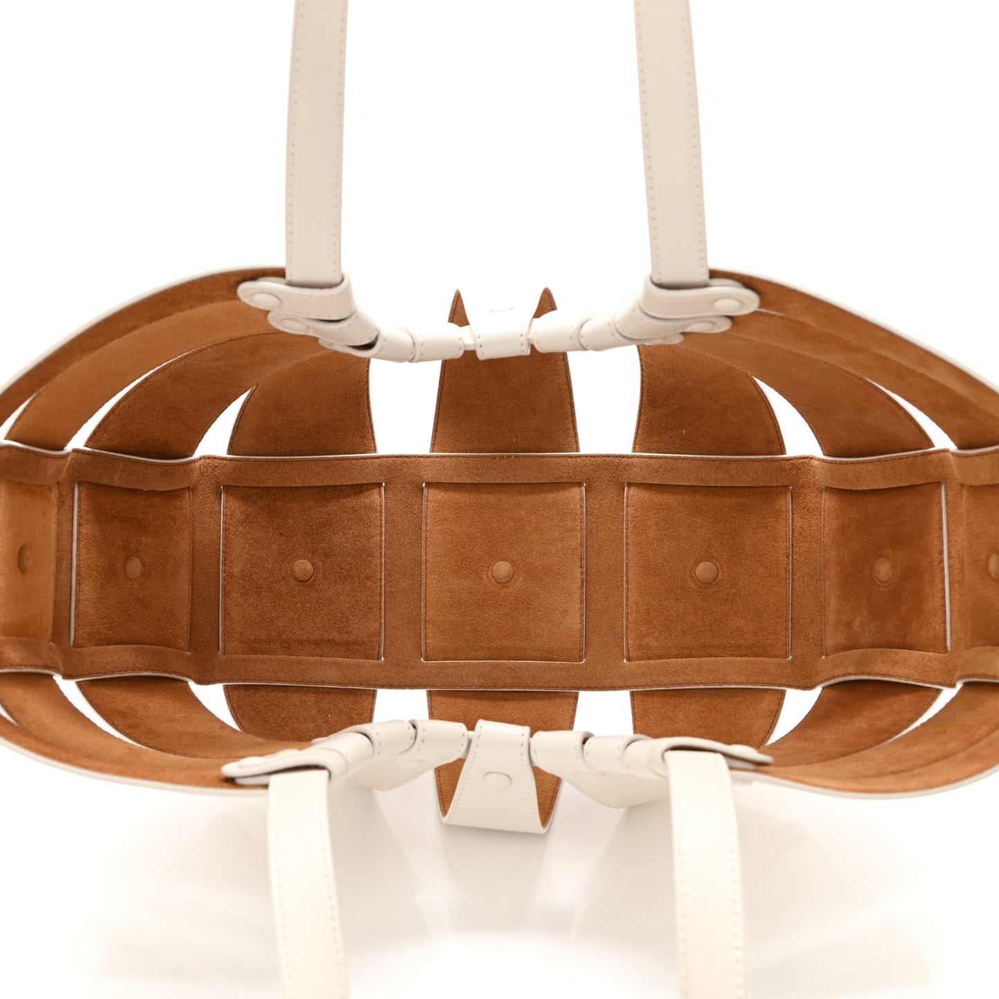 French Calfskin Shell Bag White Frost