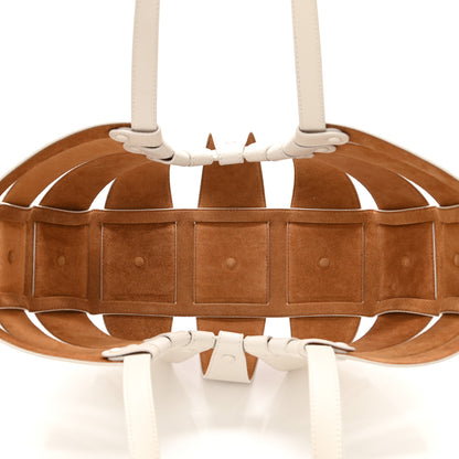 Bottega Veneta French Calfskin Shell Bag White Frost 6 of 11