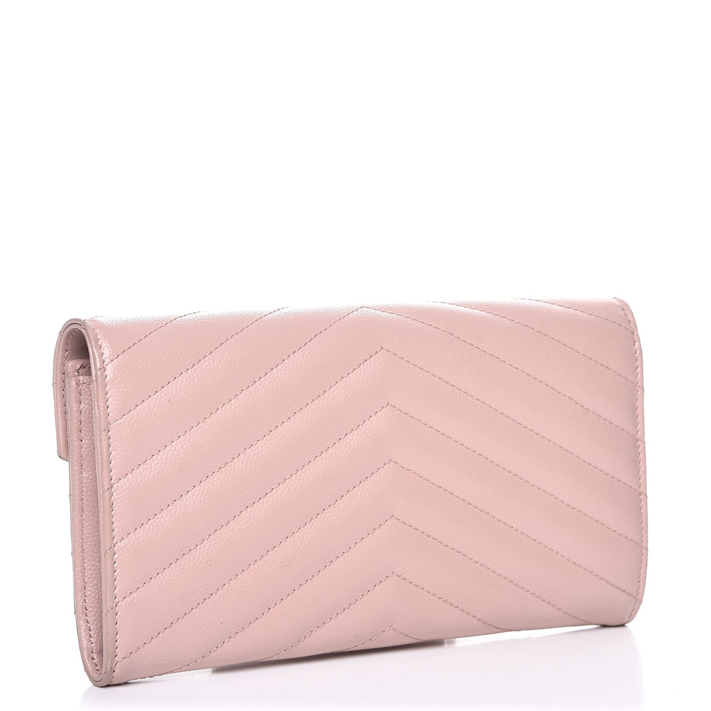 Grain De Poudre Matelasse Chevron Monogram Flap Wallet Pale Pink