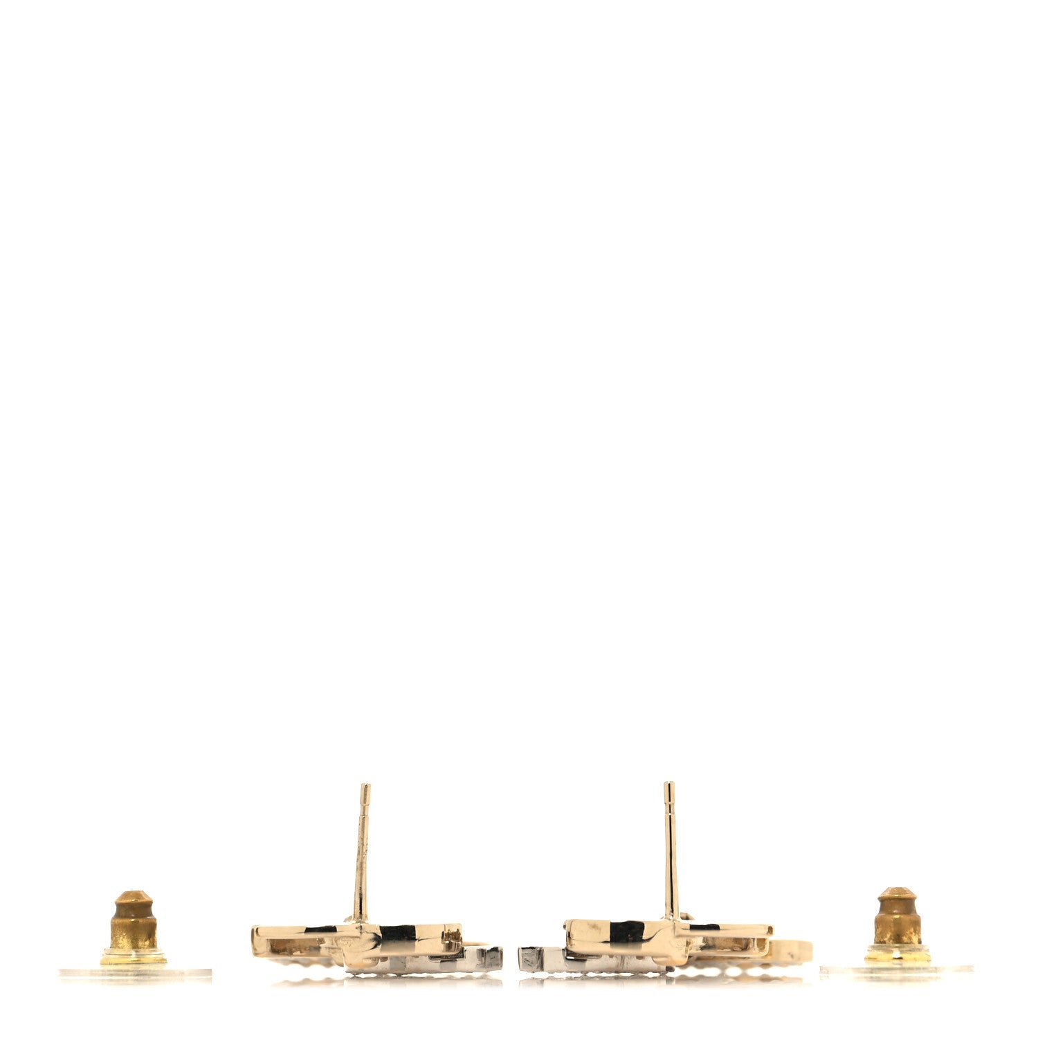 Chanel Crystal Pearl Double CC Drop Earrings Gold Silver 3 of 5