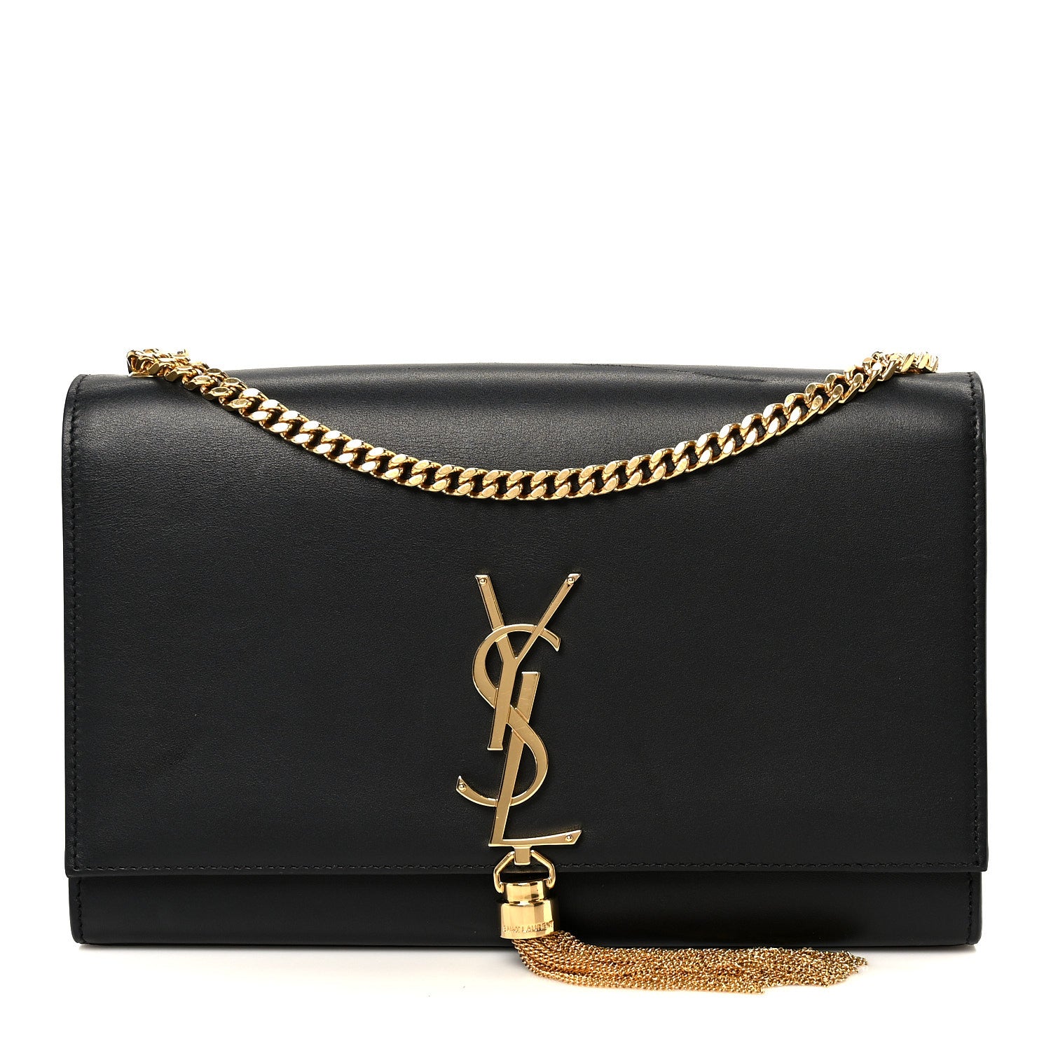 Saint Laurent Smooth Calfskin Medium Classic Monogram Kate Tassel Satchel Black 1 of 11