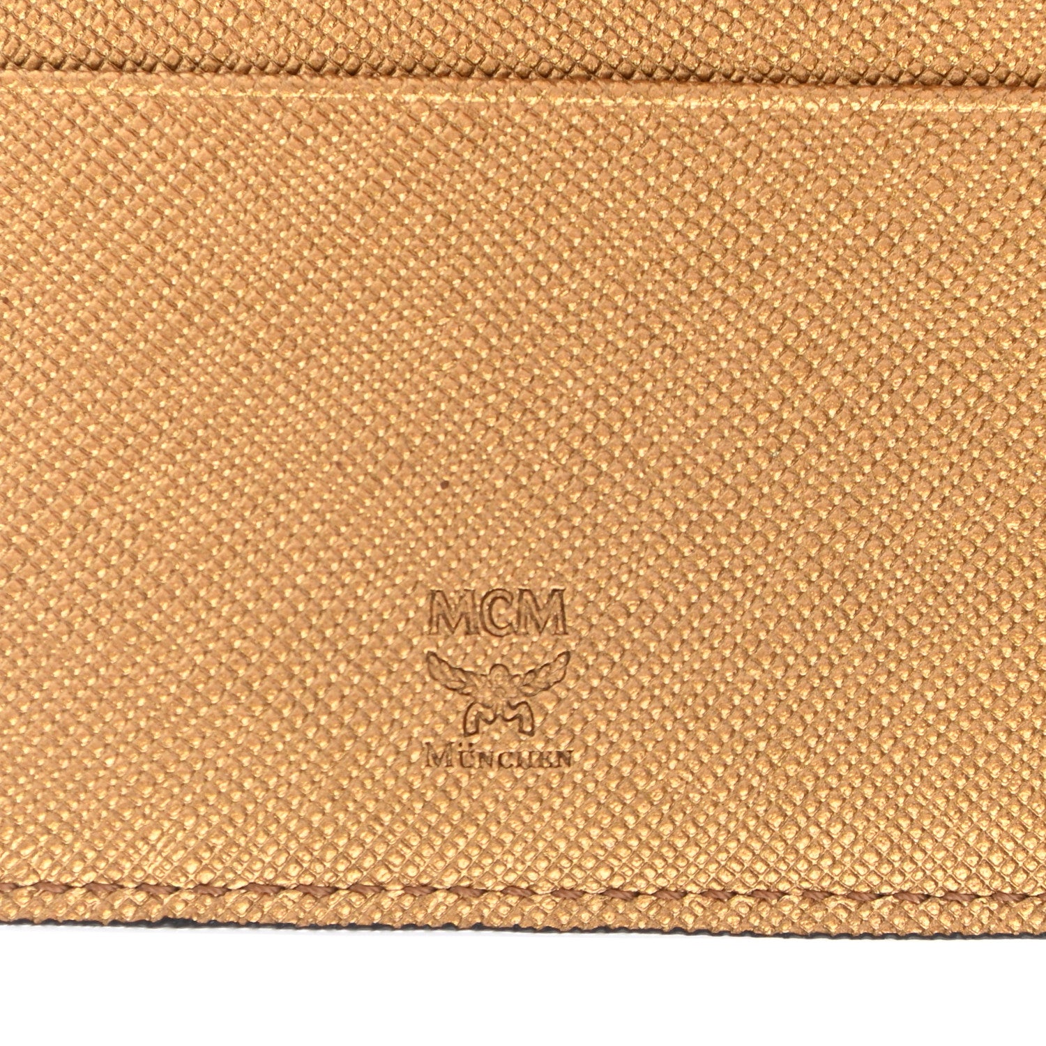 MCM Metallic Visetos Passport Holder Gold 6 of 6