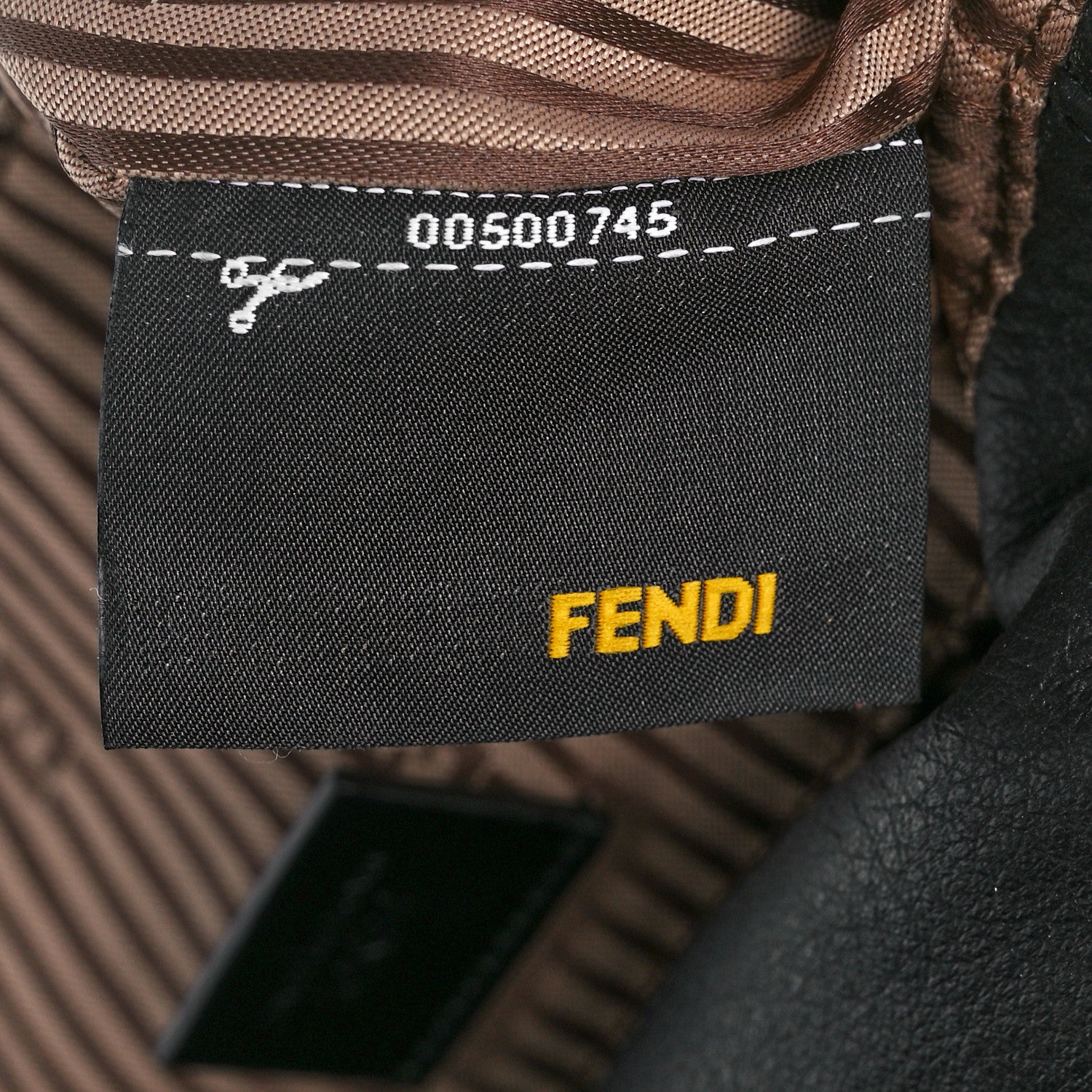 Fendi Vitello Flamingo Fendista Pouchette Crossbody Black 8 of 12
