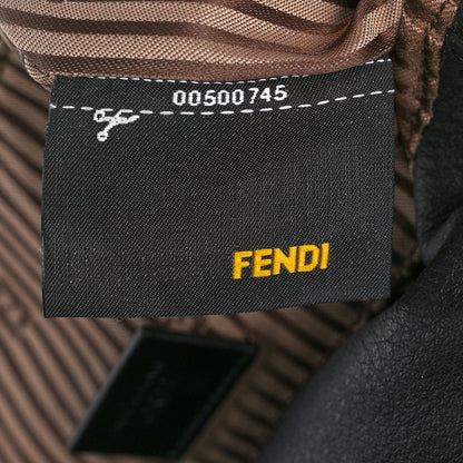 Fendi Vitello Flamingo Fendista Pouchette Crossbody Black 8 of 12