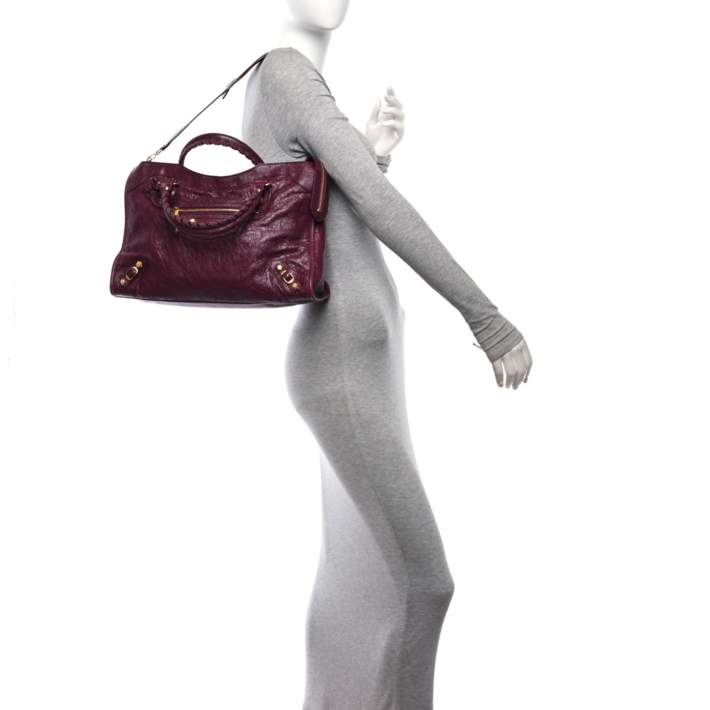 Agneau Giant 12 Gold Hardware City Violet Prune
