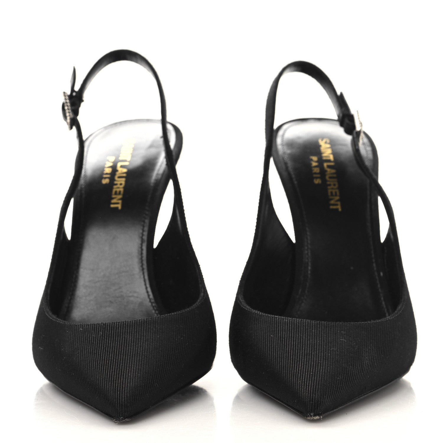 Saint Laurent Grosgrain Penelope Zoe 105 Slingback Pump 38 Black 3 of 10