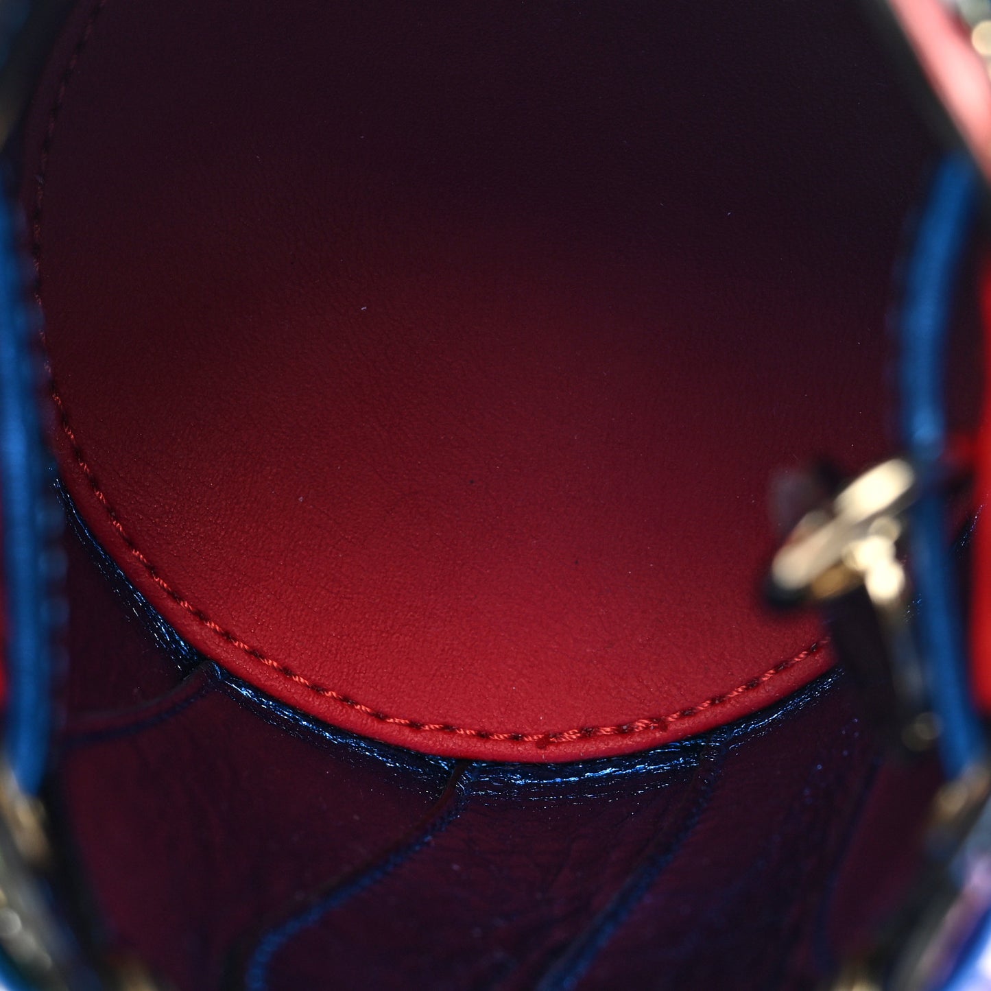 Metallic Calfskin Mini Pleated Marie Jane Bucket Bag Multicolor