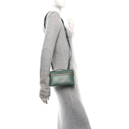 Loro Piana Lizard L19 Extra Pocket Pouch Green Lagoon Sun Gold 2 of 9