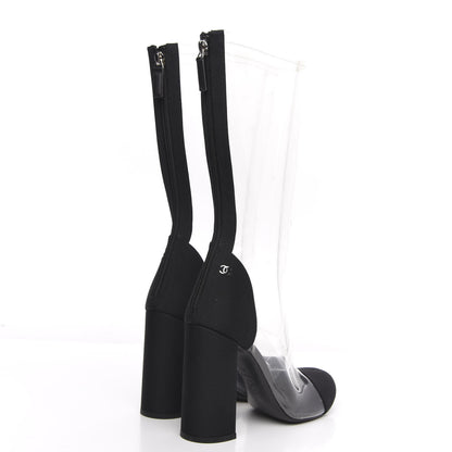 Chanel PVC Grosgrain High Boots 36 Transparent Black 4 of 9