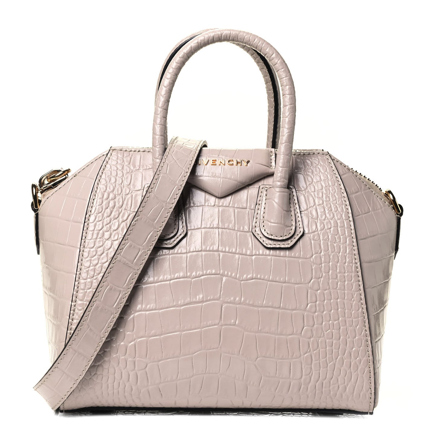 Calfskin Crocodile Embossed Mini Antigona Dune