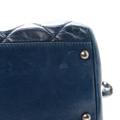 Chanel Glazed Calfskin Boy Satchel Flap Blue 11 of 14