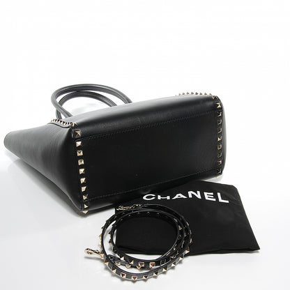 Valentino Garavani Vitello Rockstud Double Handle Tote Black 7 of 8