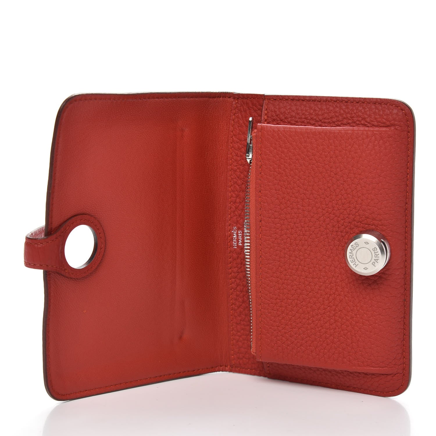 Hermes Togo Dogon Compact Wallet Vermillion 5 of 9