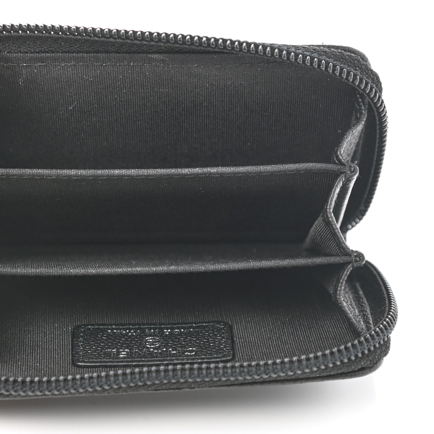 Caviar Quilted Boy Zip Around Coin Purse Wallet So Black