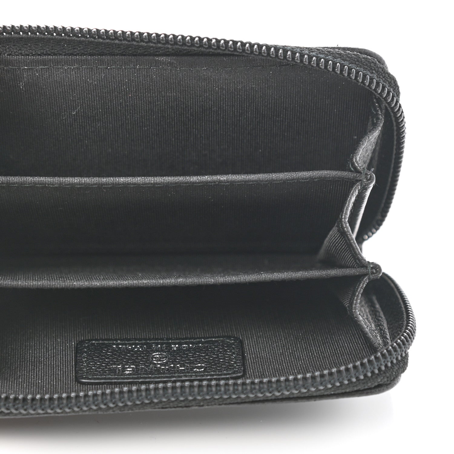 Chanel Caviar Quilted Boy Zip Around Coin Purse Wallet So Black 5 of 8