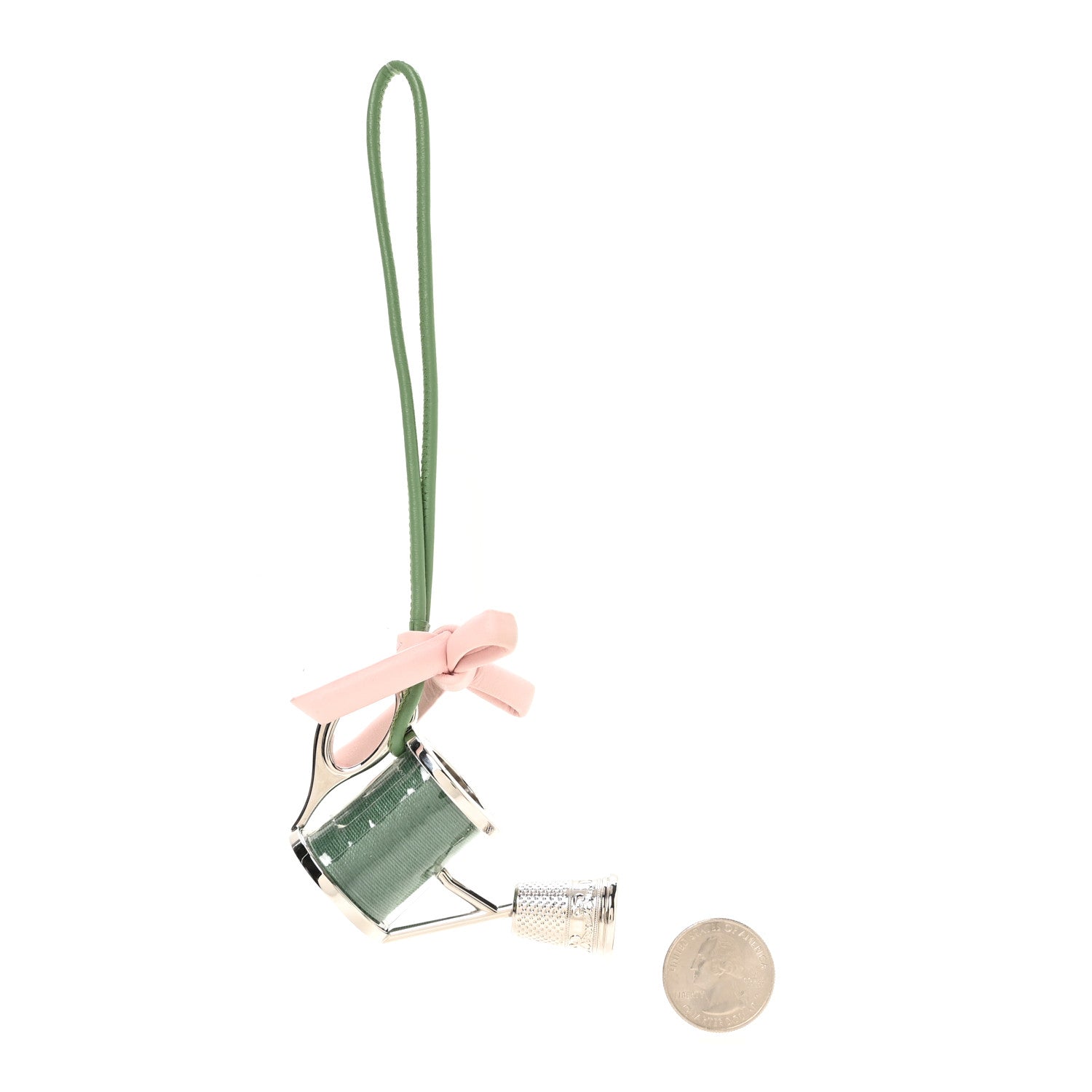 Christian Dior Metal Lambskin Jardin d'Atelier Bag Charm Songe Pink Green 2 of 3