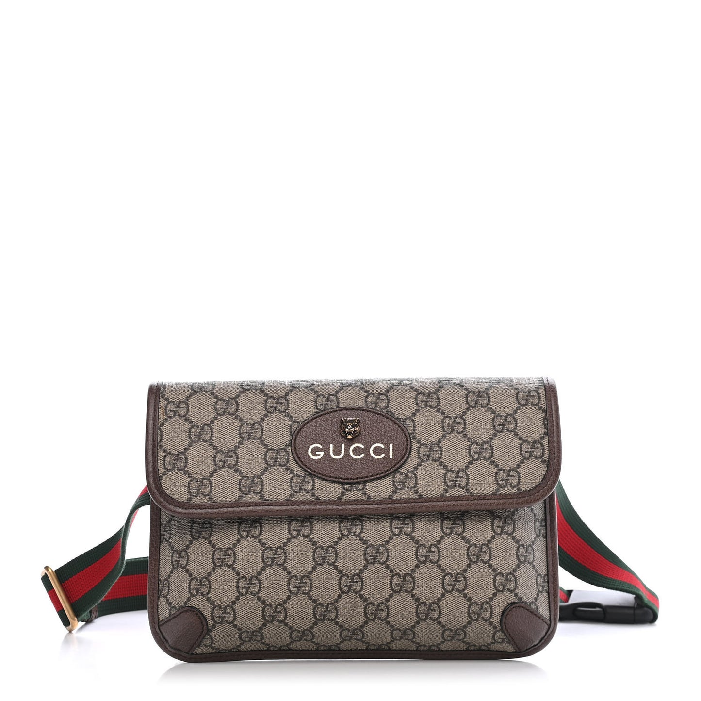 GG Supreme Monogram Neo Vintage Web Belt Bag Brown