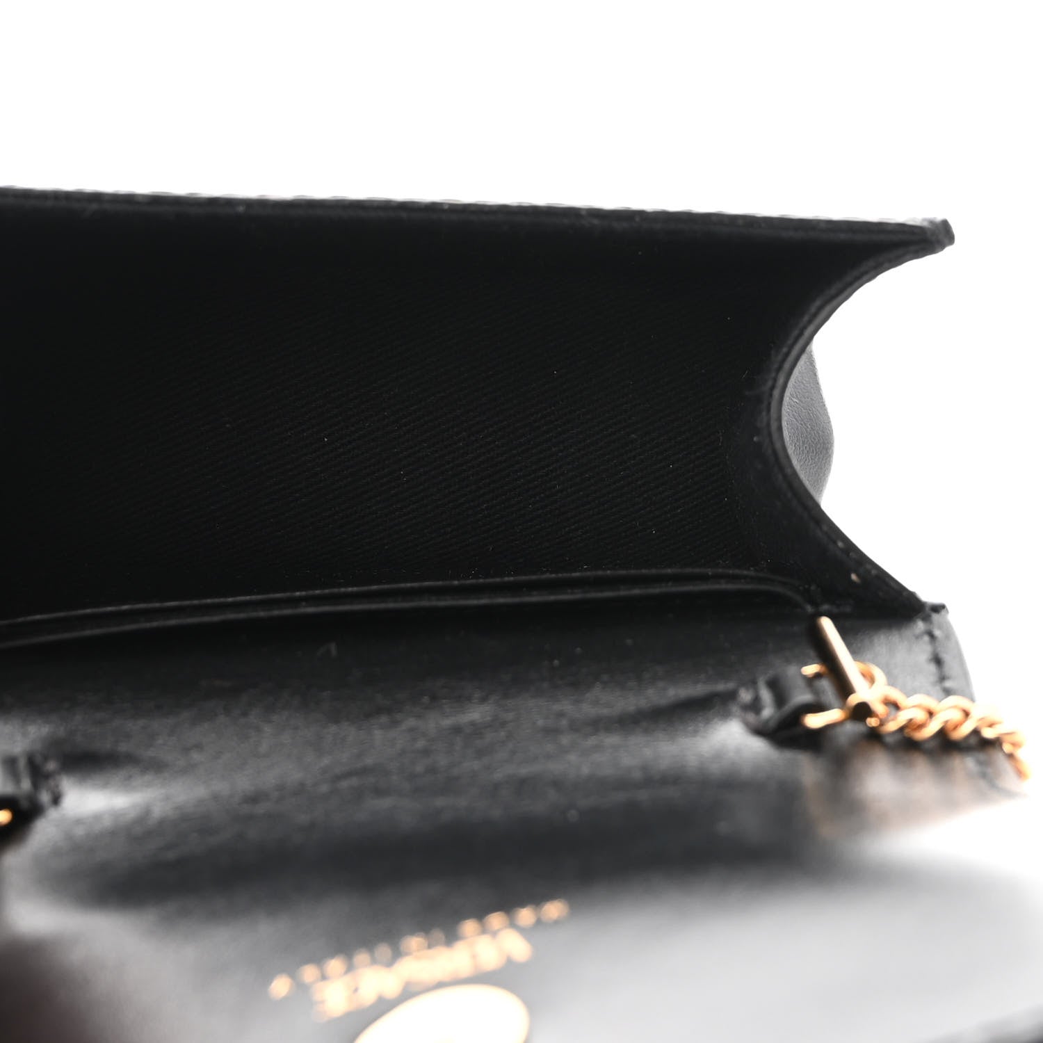 Versace Coated Canvas La Greca Signature Print Virtus Mini Chain Bag Black Caramel 4 of 7