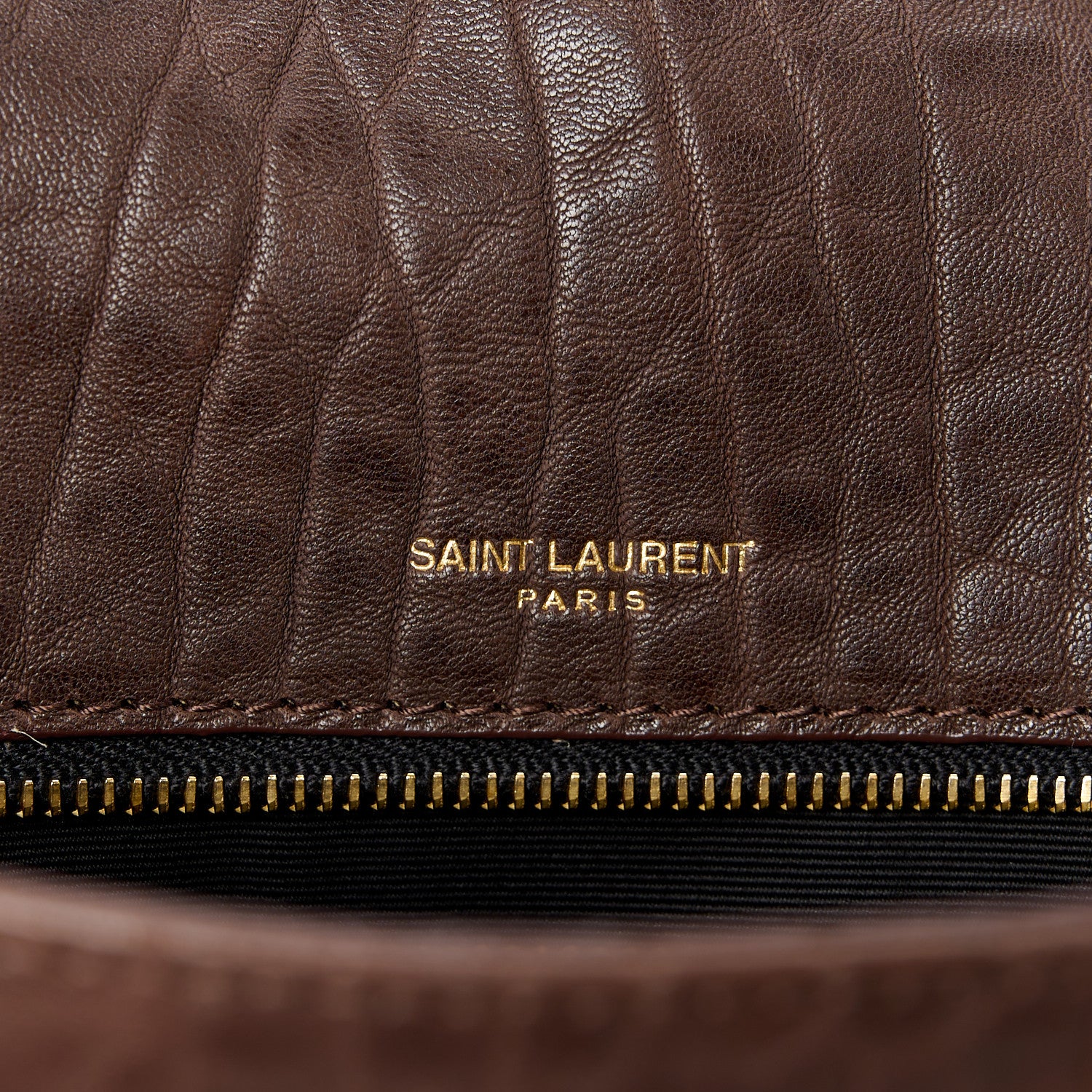Saint Laurent Grained Lambskin Monogram Medium Niki Chain Satchel Dark Cork 6 of 13