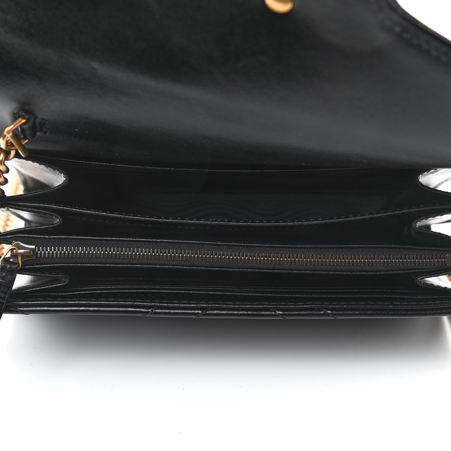Gucci Calfskin Matelasse GG Marmont Chain Wallet Black 4 of 4