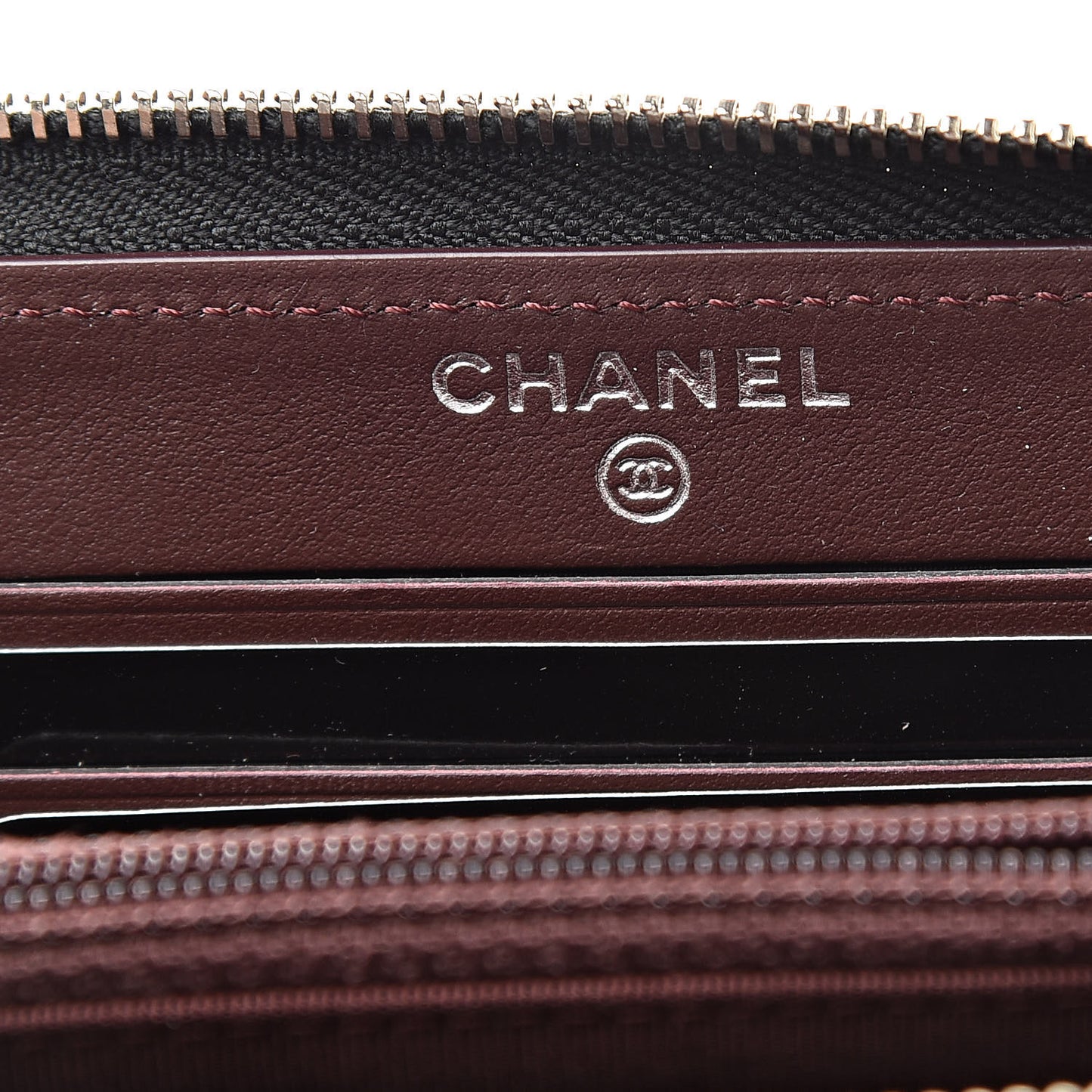 Caviar Quilted Small Zip Around Wallet Black