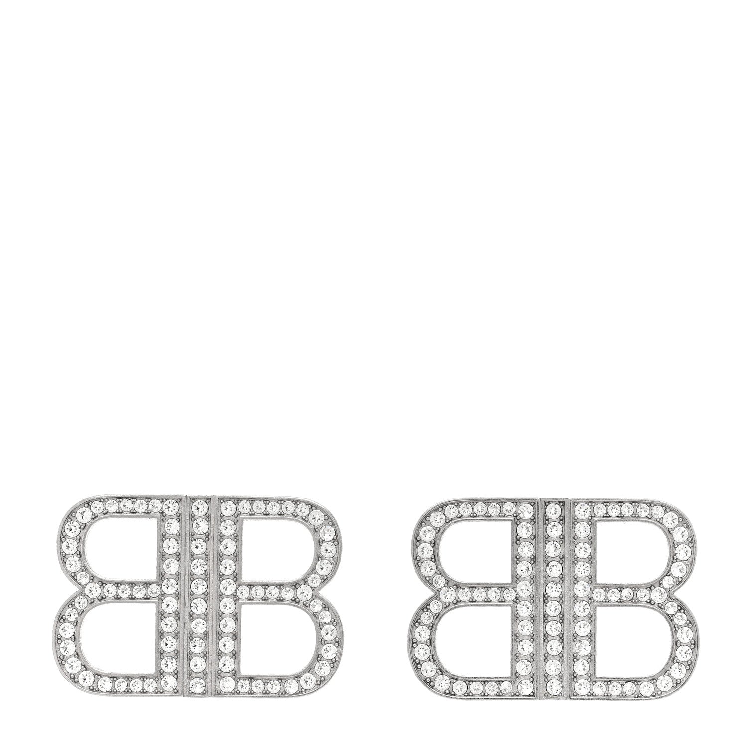 Balenciaga Crystal BB 2.0 Drop Earrings Silver 1 of 4