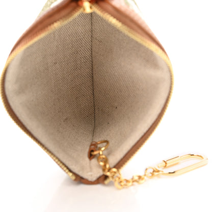Celine Triomphe Canvas Calfskin Coin and Card Pouch Khaki 5 of 7