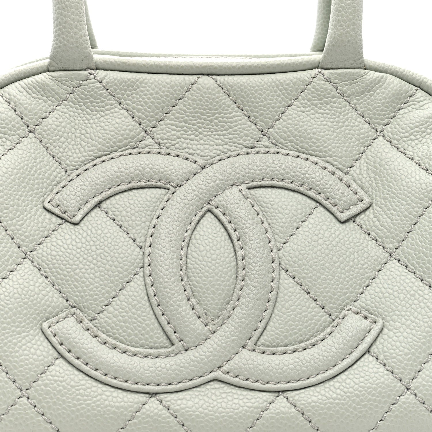 Chanel Caviar Quilted Small Bowler Grey 8 of 12